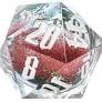 Snow Globe: 54mm D20 - Silver Ink, Red and Green Glitter, Silver Snowflakes SDZ 0012-02